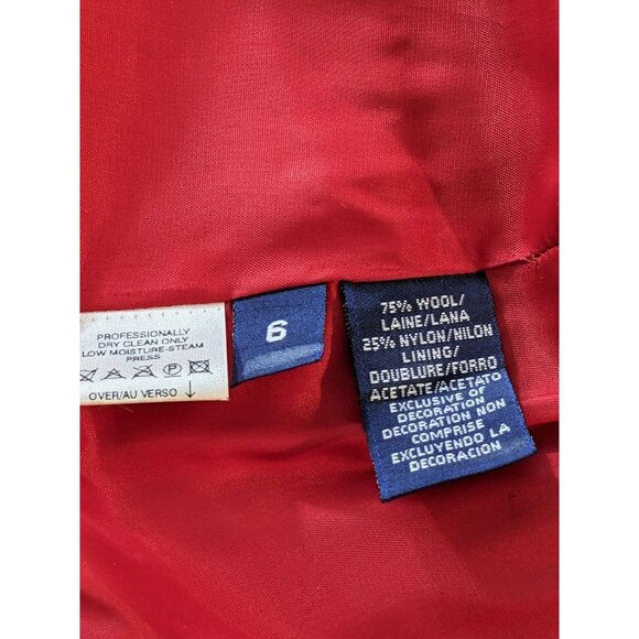 Vintage Liz Sport Plaid Blazer Wool Red Tartan Womens 6 Academia Preppy Holidays - Picture 6 of 6